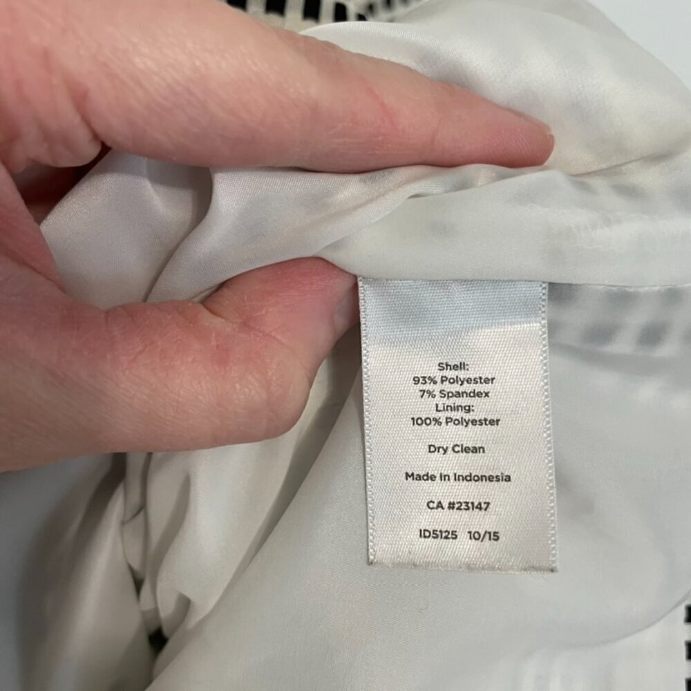 Talbots Plus Size Textured Checked Blazer Cream B… - image 8